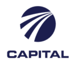 cms logo - capital with blue and white background color