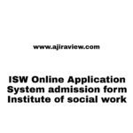 ISW Online Application System 2023-2024 admission form Institute of social work