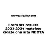 Form six results 2023-2024 matokeo kidato cha sita NECTA