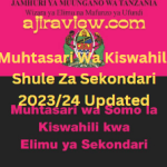 Muhtasari Wa Kiswahili Shule Za Sekondari 2023/24 Updated